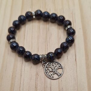 Tree of Life Charm Bracelet - Brown And Blue